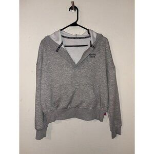 Justice Girls Rib Detail Hoodie Size L 12/14 Gray